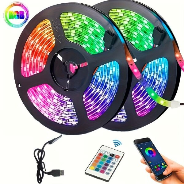 5050 RGB-LED Streifenlichter mit App & USB Anschluss